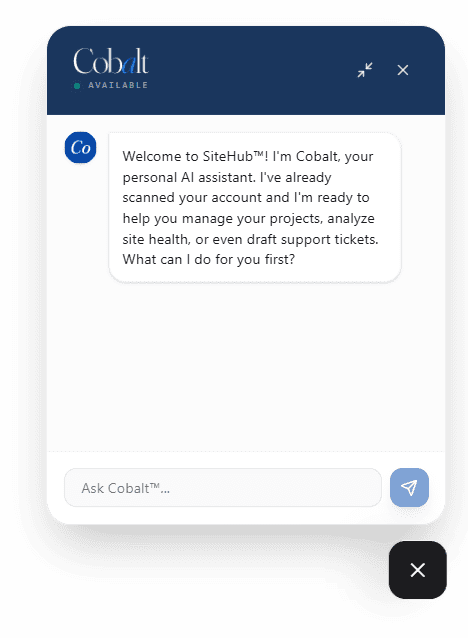 Cobalt™ chat window opened